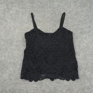 Polo Ralph Lauren Top Womens 2 Shirt‎ Eyelet Lace Cami Black Pullover Lined A